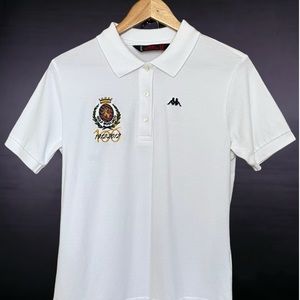 Rare Robe Di Kappa Italy Golf Bogliaco Polo Shirt Crest Lion Logo White Size L